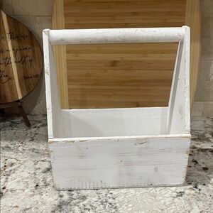 Rustic White Wooden Caddy